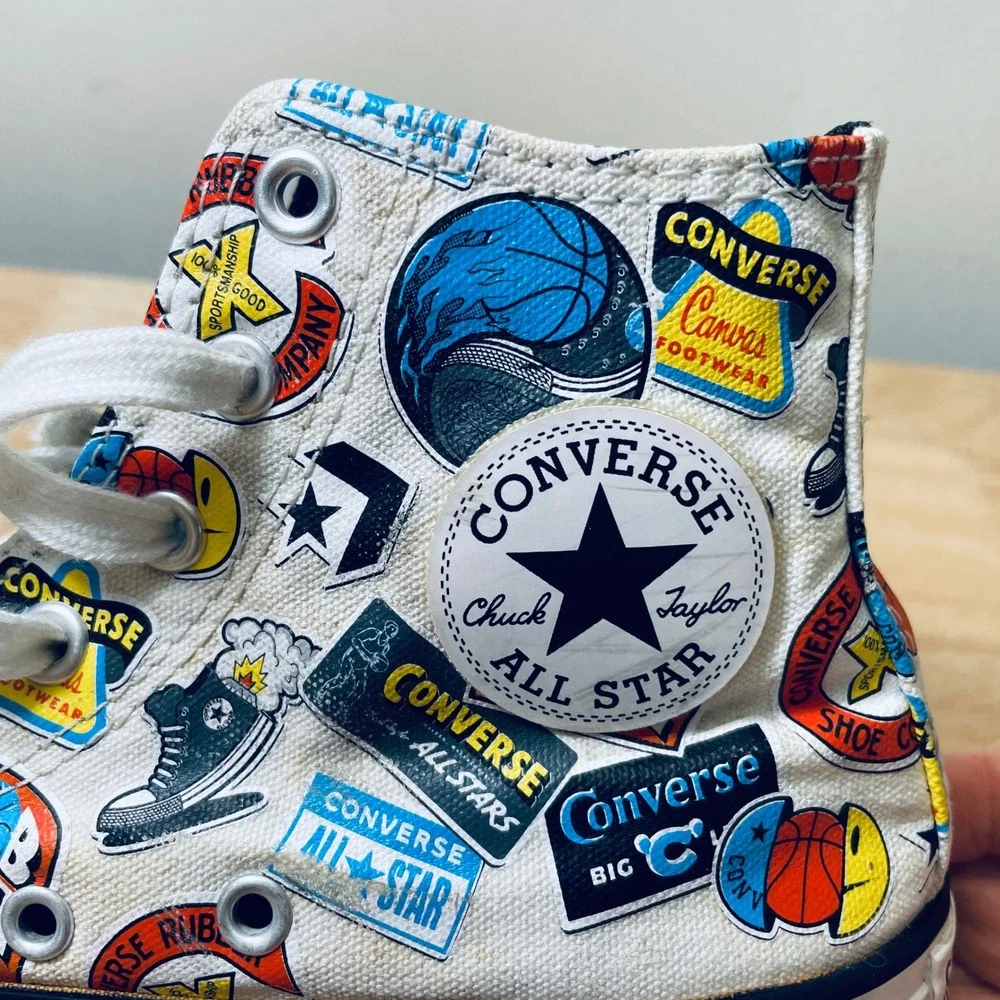 Converse Chuck Taylor All Star High Top Sticker Collage Print Junior 3